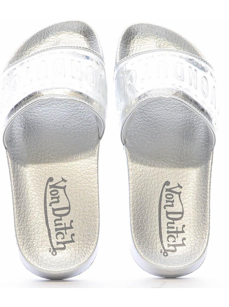 Claquettes Femme Von Dutch Argent - Kiabi