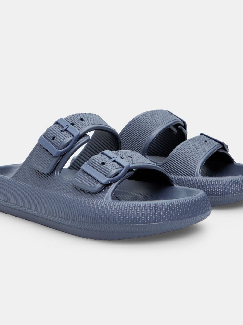 Claquettes flatform avec sangles BATA Bleu - Kiabi