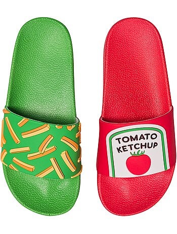 Claquettes Frites et Ketchup