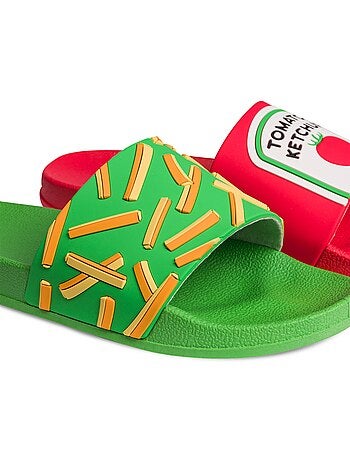 Claquettes Frites et Ketchup