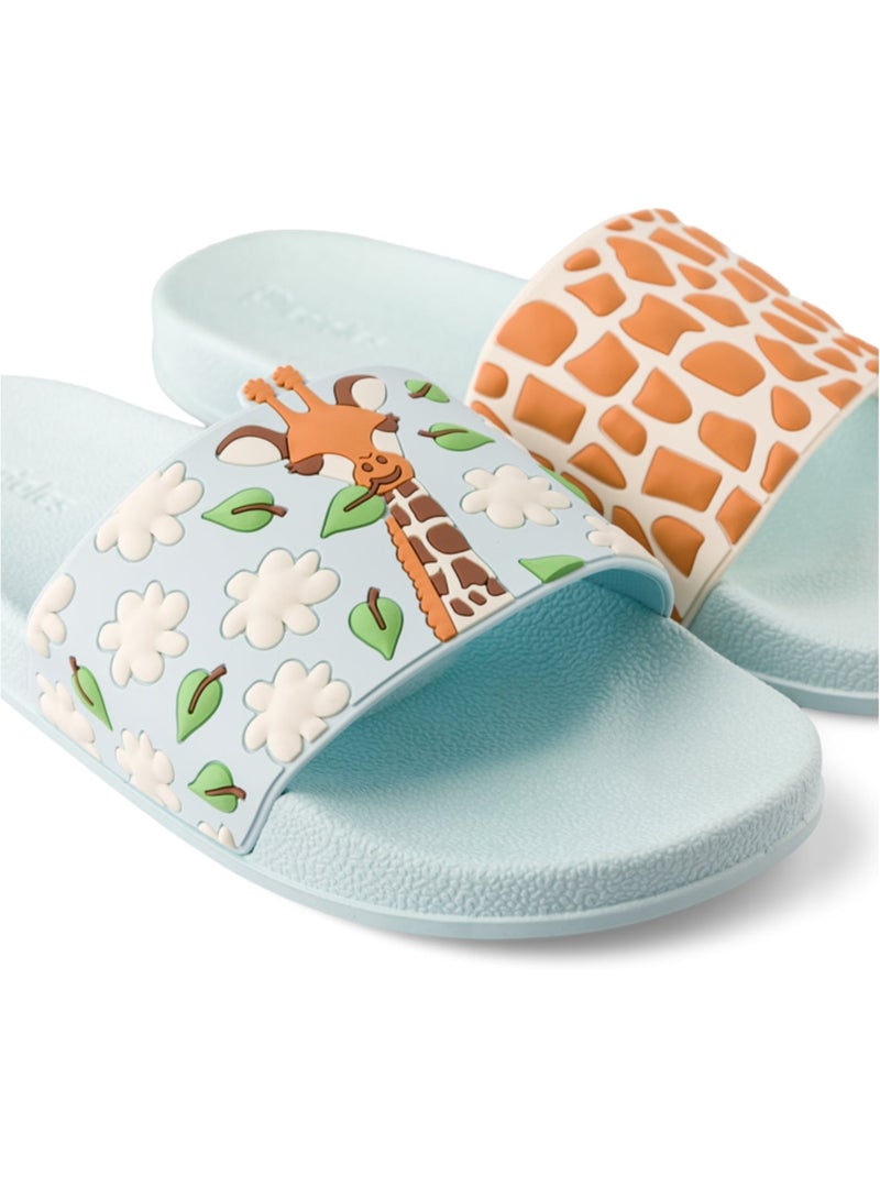 Claquettes Girafe Mignonne Turquoise - Kiabi
