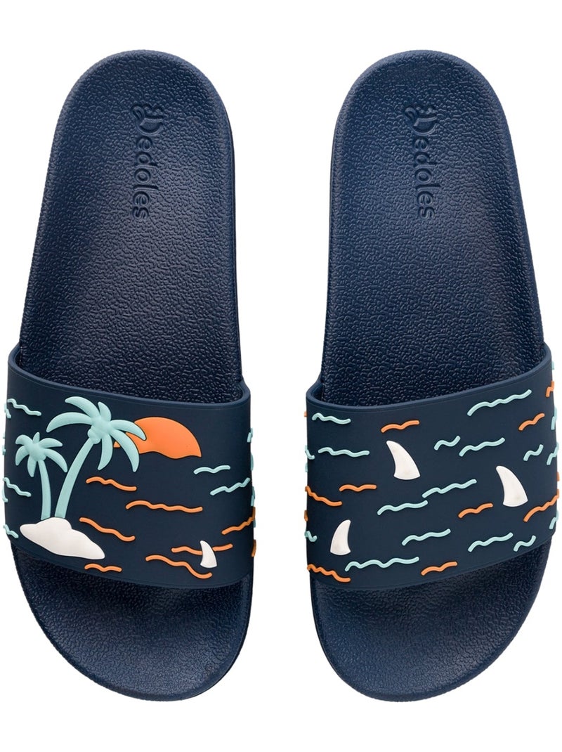 Claquettes Île Tropicale Bleu marine - Kiabi