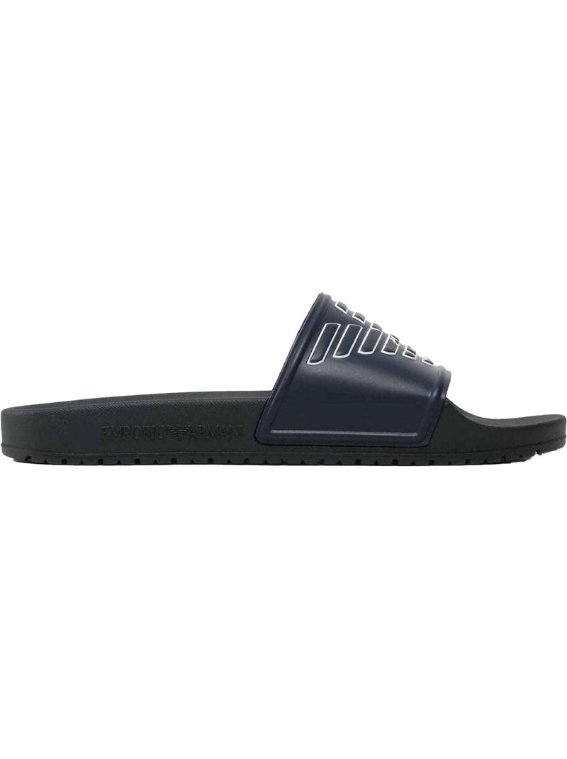 Claquettes motif/style logo - emporio armani Bleu marine - Kiabi
