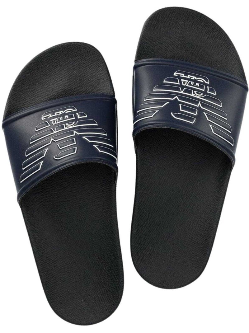 Claquettes motif/style logo - emporio armani Bleu marine - Kiabi