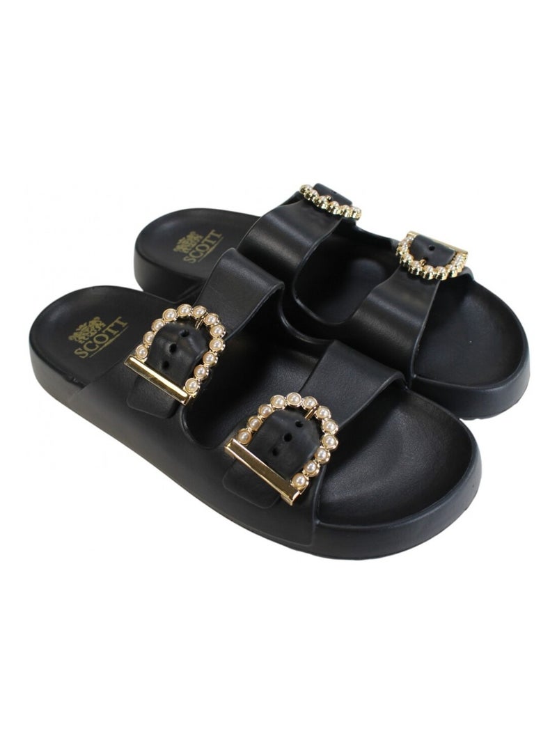 Claquettes Scott femme Noir Noir - Kiabi