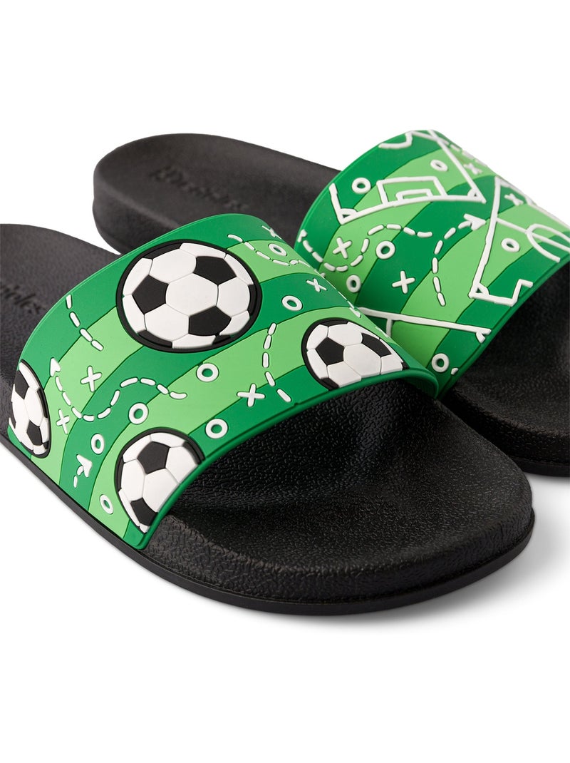 Claquettes Terrain de Football Noir - Kiabi
