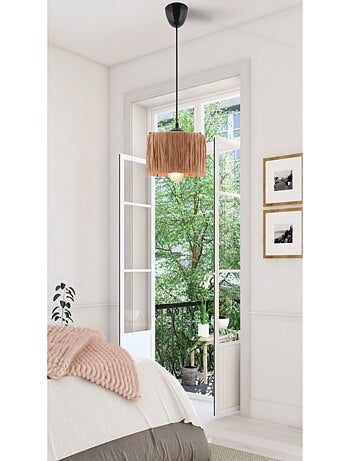 CLARISSE- Suspension filaire en raphia et métal