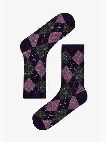 Classy diamond chaussettes mi-mollet à motif losanges, paire penti