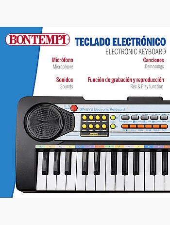Clavier de piano électronique avec micro 37 touches pour enfants bontempi