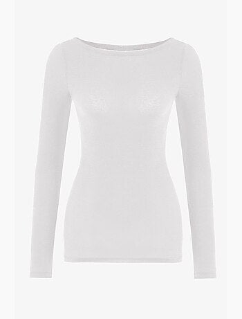 Clean blouse à col bateau et manches longues en cachemire penti