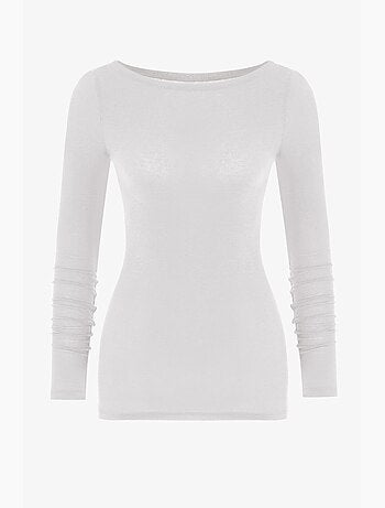 Clean blouse à col bateau et manches longues en cachemire penti