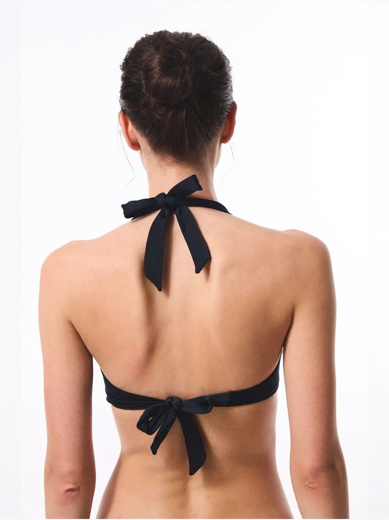 Clean hot haut de bikini gainant à nouer au cou penti Noir - Kiabi