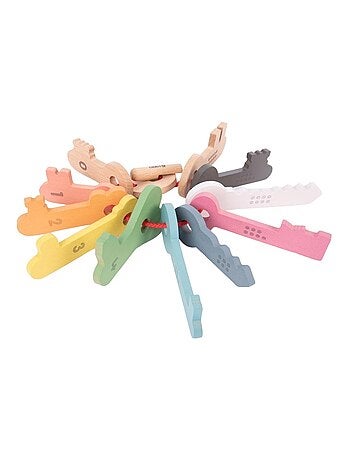 Clés de comptage en bois arc-en-ciel