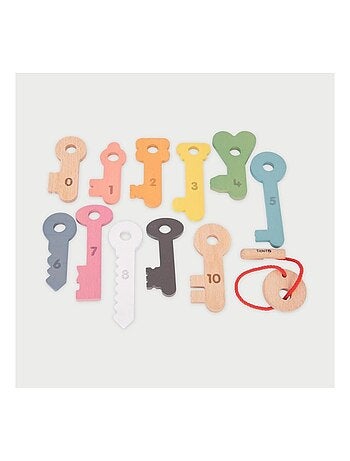 Clés de comptage en bois arc-en-ciel