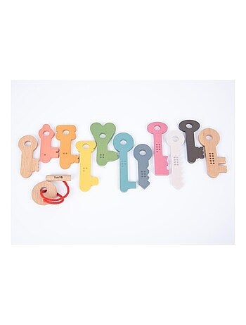 Clés de comptage en bois arc-en-ciel