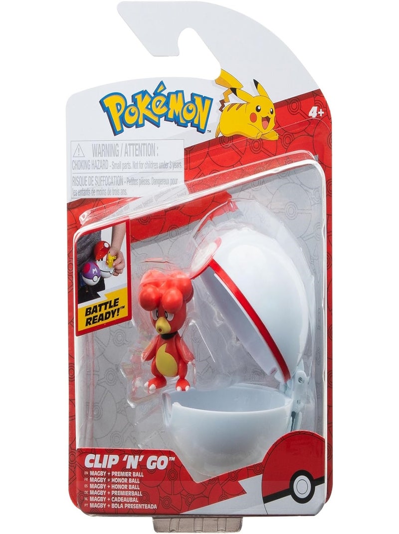 Clip'n'Go - Poké Balls Magby & Poké Ball Rouge - Kiabi