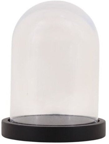 Cloche bougie en verre et bois 17x14cm