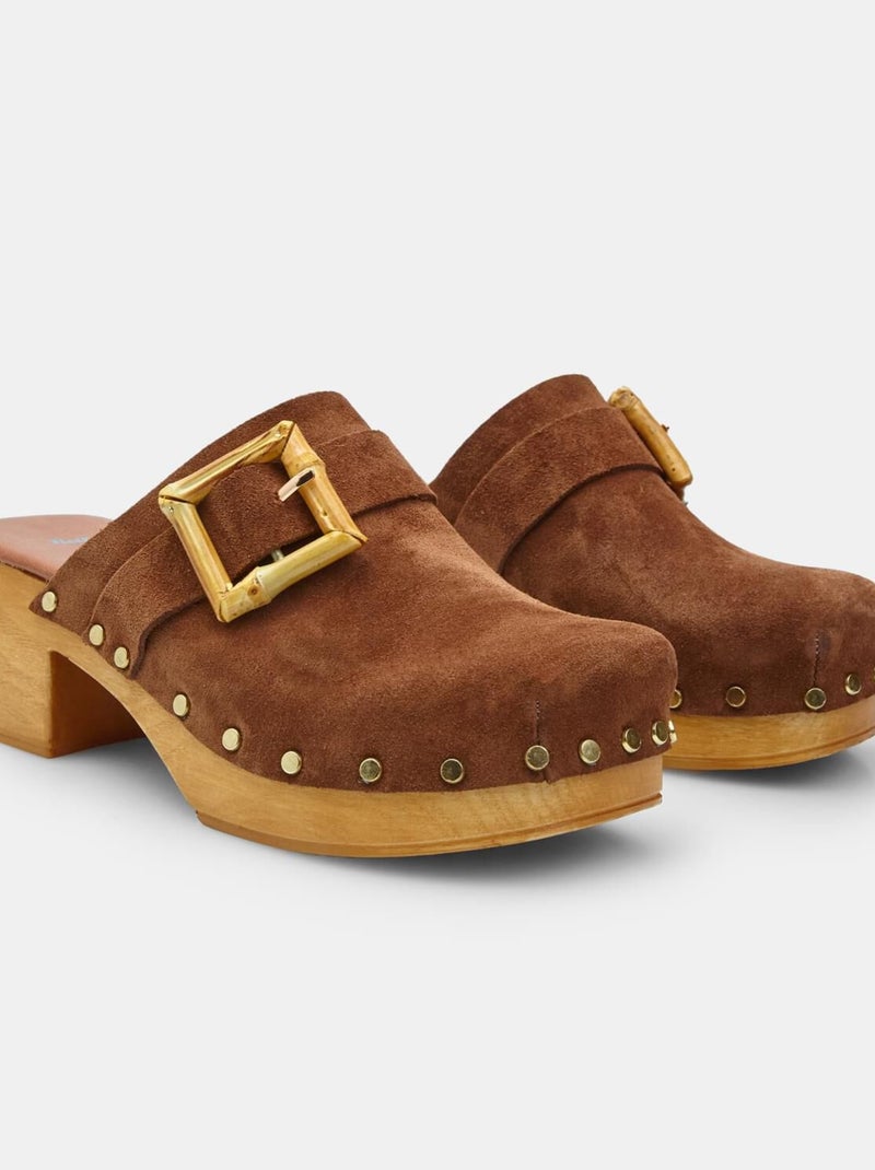 Clogs en daim BATA Marron - Kiabi