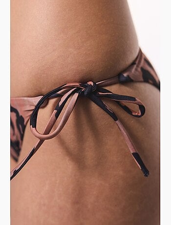Clove bas de bikini à imprimé léopard et liens penti