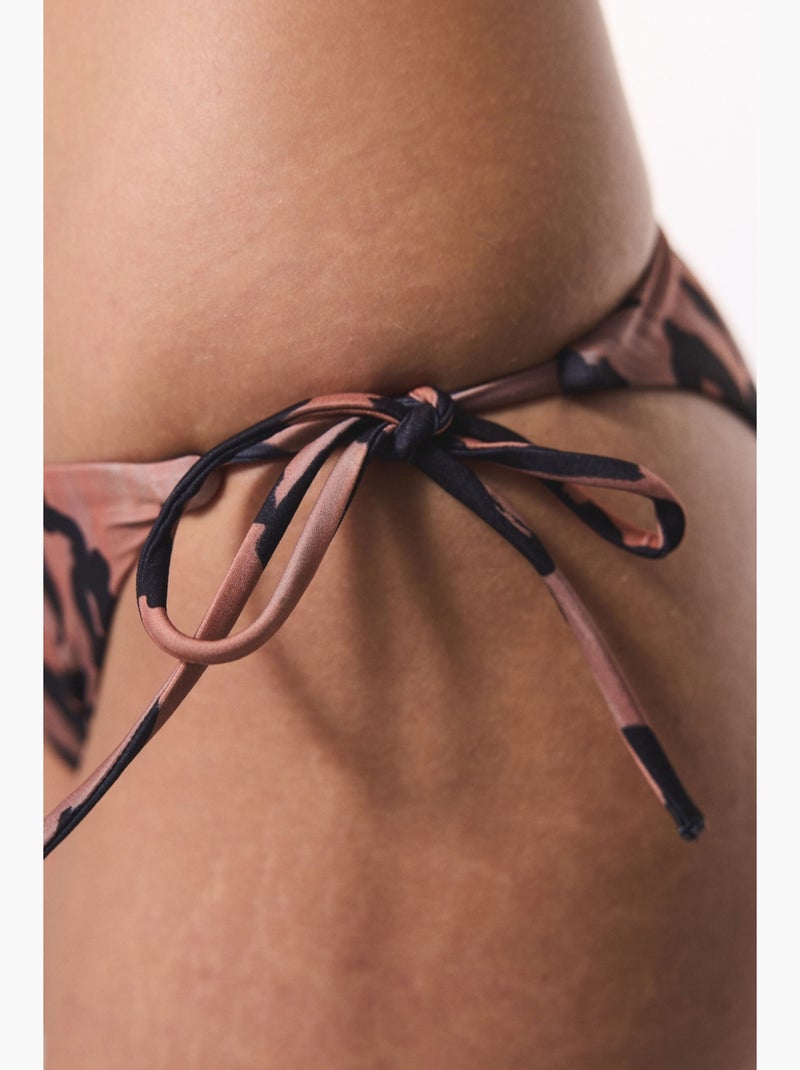 Clove bas de bikini à imprimé léopard et liens penti Marron - Kiabi