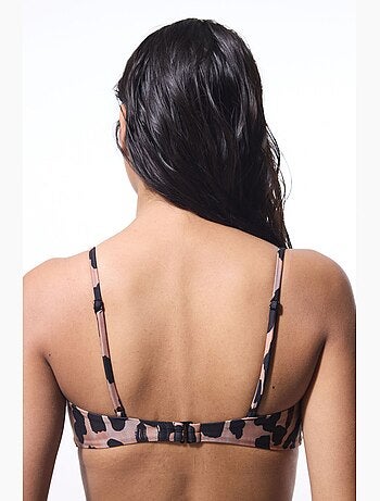 Clove haut de bikini à coupe minimaliste et imprimé léopard penti