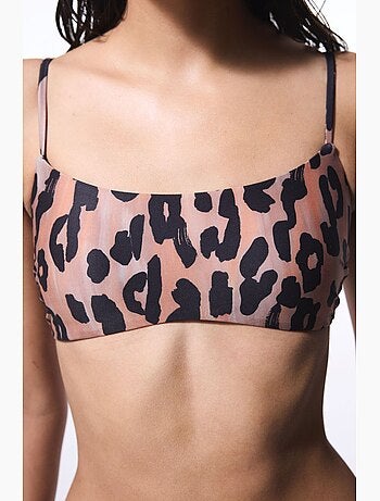Clove haut de bikini à coupe minimaliste et imprimé léopard penti