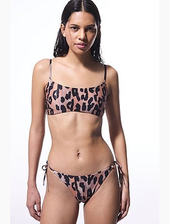 Clove haut de bikini à coupe minimaliste et imprimé léopard penti