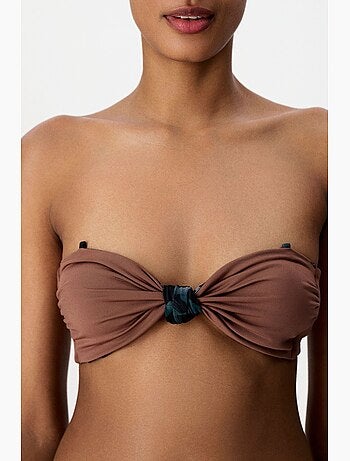 Clove haut de bikini bandeau réversible à imprimé léopard penti