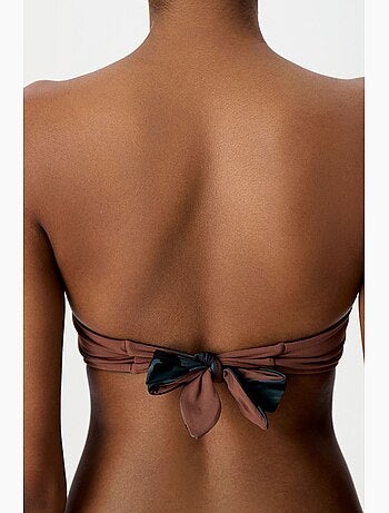 Clove haut de bikini bandeau réversible à imprimé léopard penti