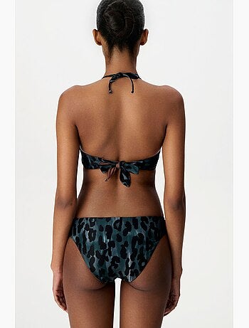Clove haut de bikini bandeau réversible à imprimé léopard penti