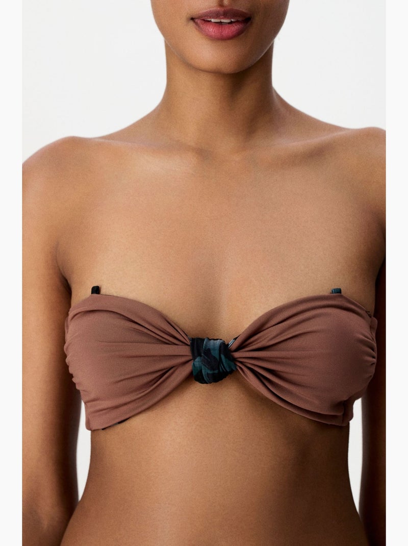 Clove haut de bikini bandeau réversible à imprimé léopard penti Marron - Kiabi