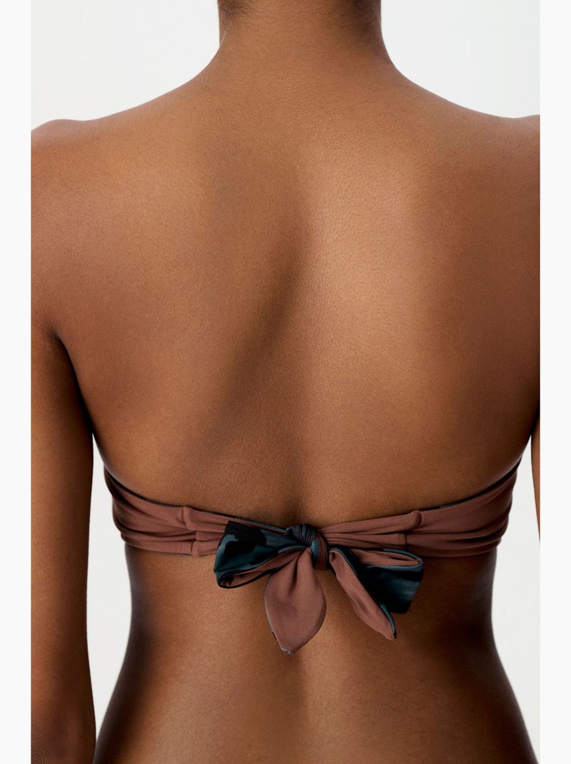 Clove haut de bikini bandeau réversible à imprimé léopard penti Marron - Kiabi