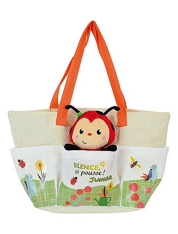 Coccinelle Silence ça pousse sac du jardinier avec peluche Coccinelle- Haut 13 cm