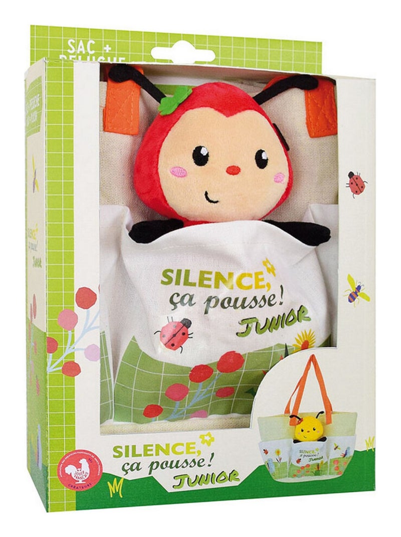 Coccinelle Silence ça pousse sac du jardinier avec peluche Coccinelle- Haut 13 cm Rouge - Kiabi
