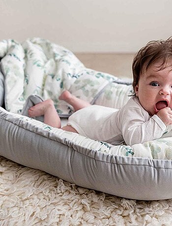 Cocon bébé matelassé - nid réducteur de lit, Eucalyptus SEVIRA KIDS