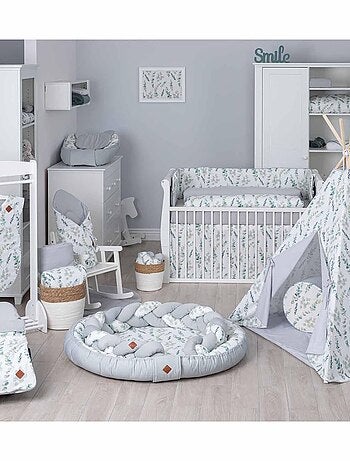 Cocon bébé matelassé - nid réducteur de lit, Eucalyptus SEVIRA KIDS