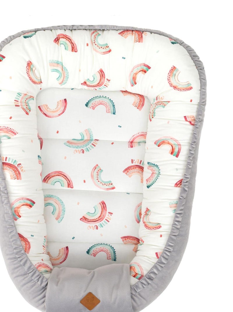 Cocon bébé matelassé - nid réducteur de lit, RAINBOW Gris - Kiabi