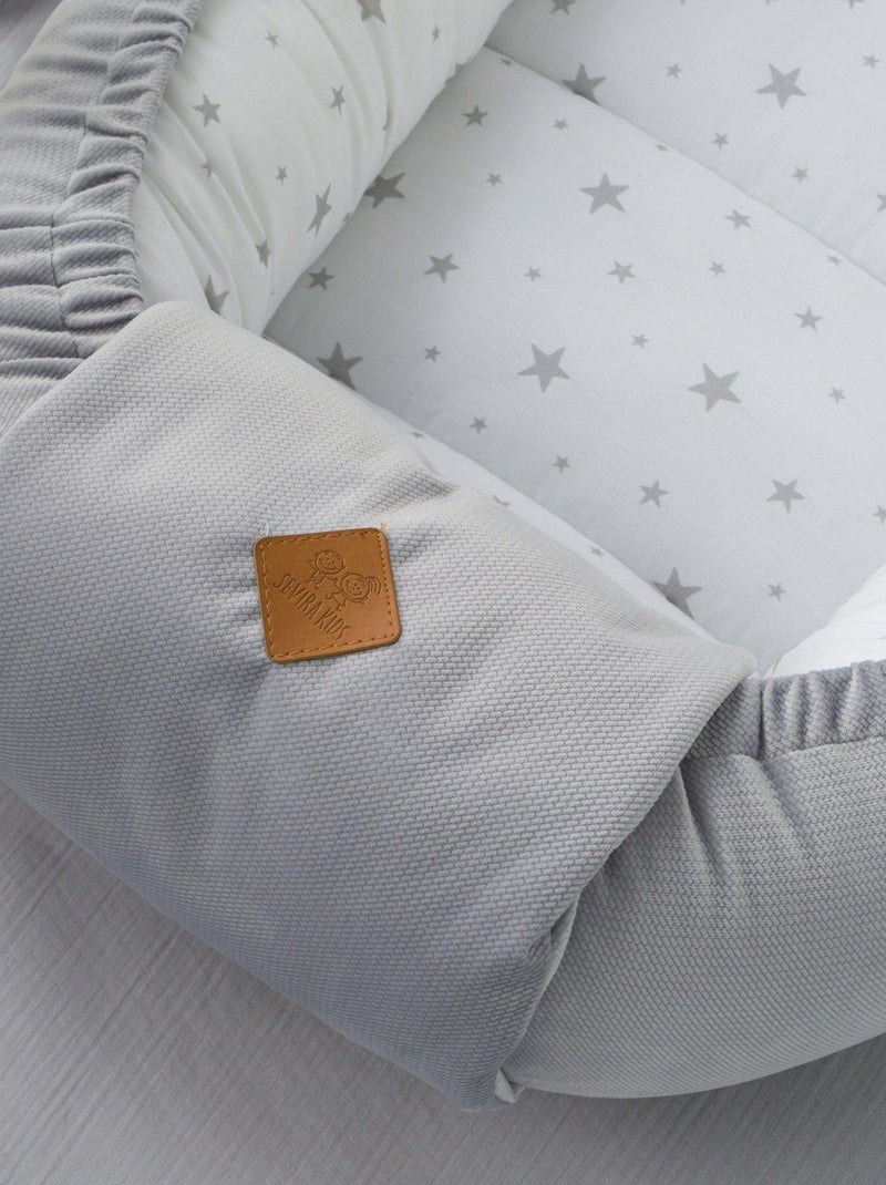 Cocon bébé matelassé velvet - nid réducteur de lit, STELLA SEVIRA KIDS Gris - Kiabi