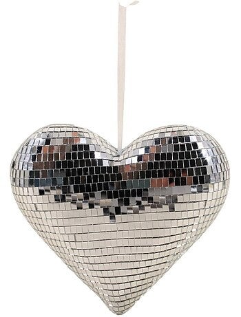Coeur à facettes miroir 20x17cm