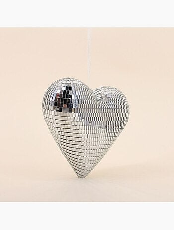 Coeur à facettes miroir 20x17cm