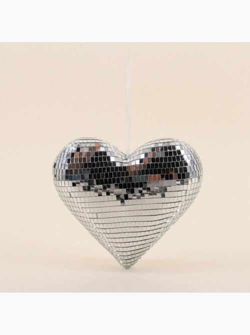 Coeur à facettes miroir 20x17cm - Kiabi