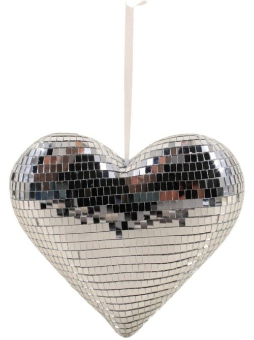 Coeur à facettes miroir 20x17cm - Kiabi