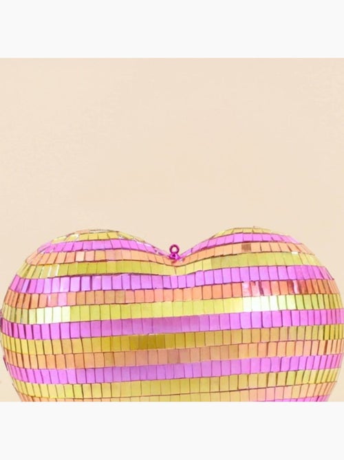 Coeur à facettes rayé bicolore 22x23cm - Kiabi