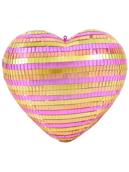 Coeur à facettes rayé bicolore 22x23cm - Kiabi