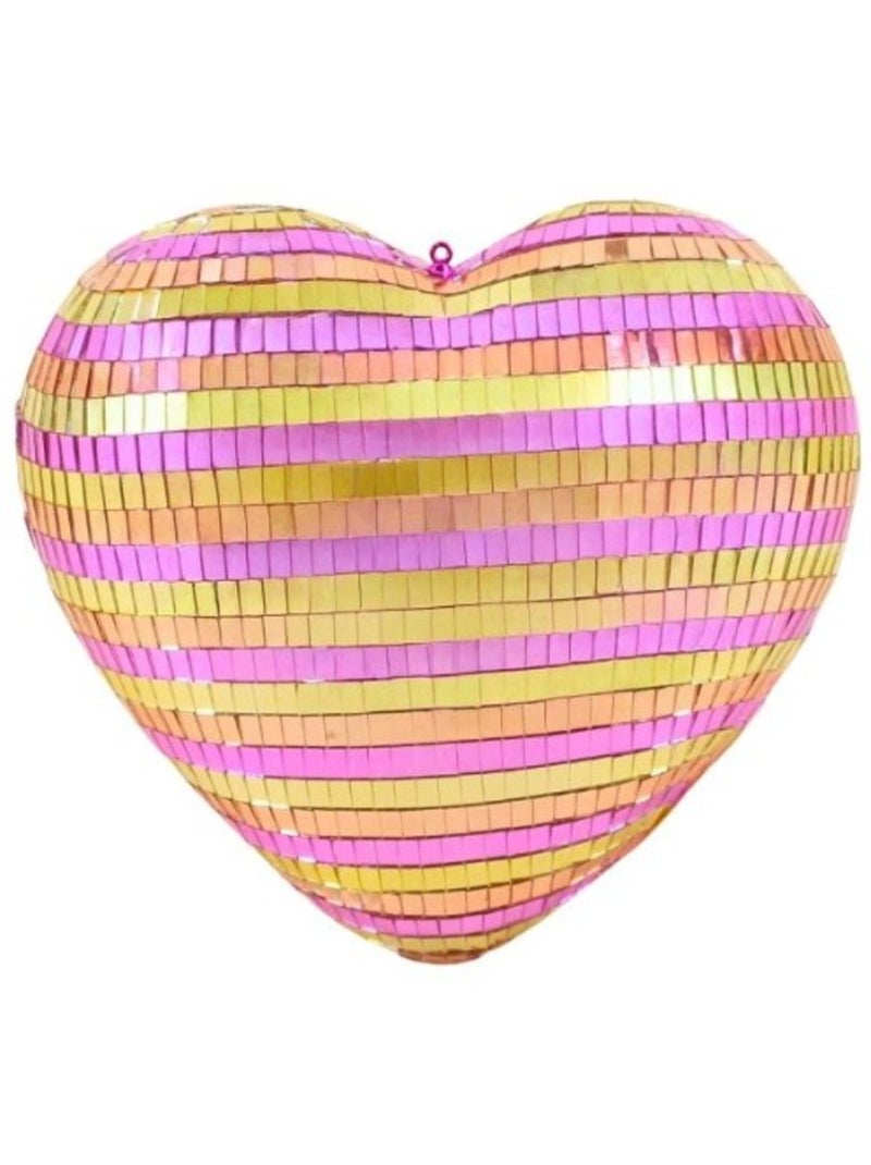 Coeur à facettes rayé bicolore 22x23cm Violet - Kiabi