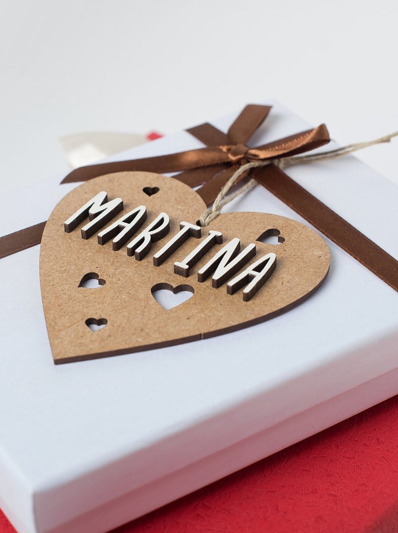 Cœur de Noël personnalisable en bois Beige - Kiabi