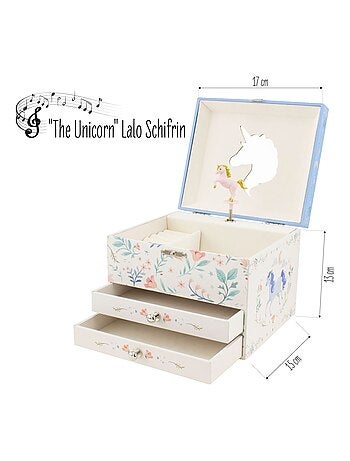 Coffre à bijoux musical Licorne