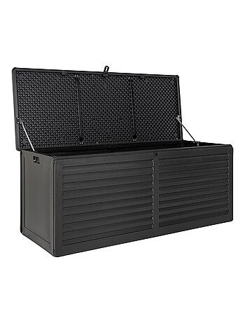 Coffre à coussins Dubrovnik - Coffre à coussins, plastique, noir, 146,5 x 61 x 64,5 cm, 490 L