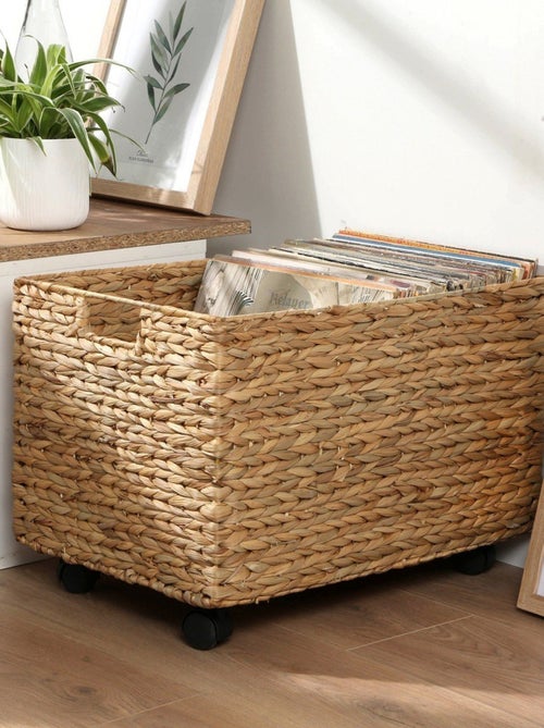 Coffre à jouet à roulettes en jacinthe d'eau - L50 cm - Kiabi