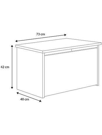 Coffre à jouet et banc Daria - assise grise